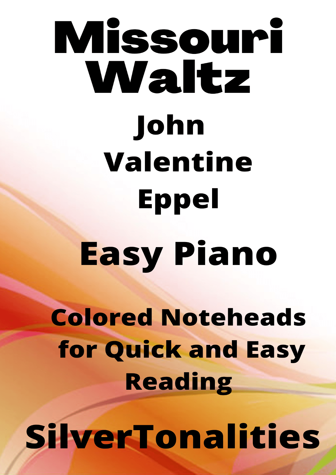 Missouri Waltz Easy Piano Sheet Music with Colored Notation (arr. SilverTonalities)
