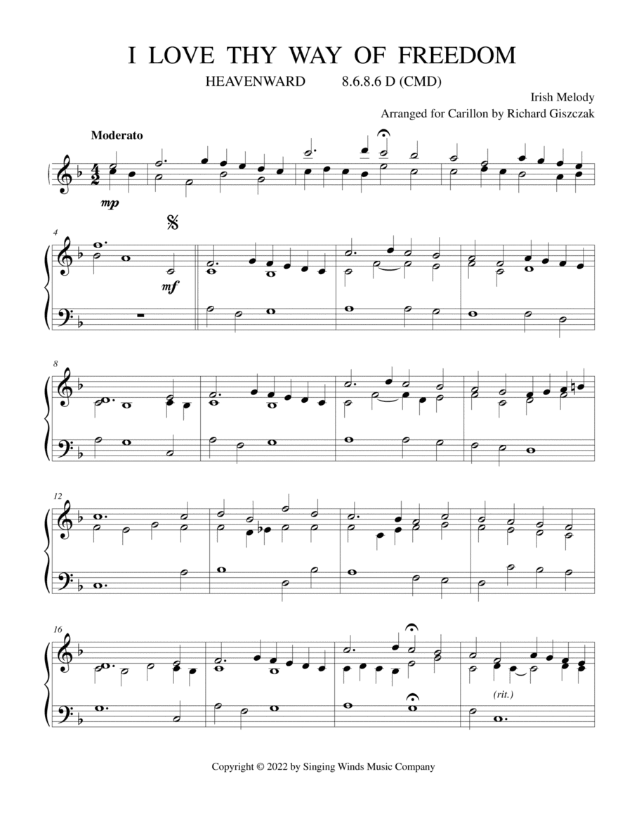 I Love Thy Way of Freedom (HEAVENWARD) (arr. Richard Giszczak)
