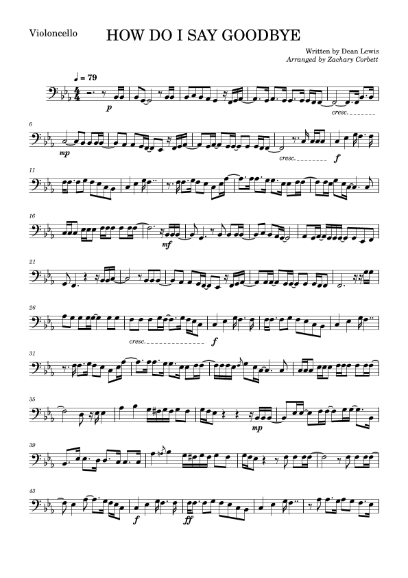 How Do I Say Goodbye (arr. Zachary Corbett)