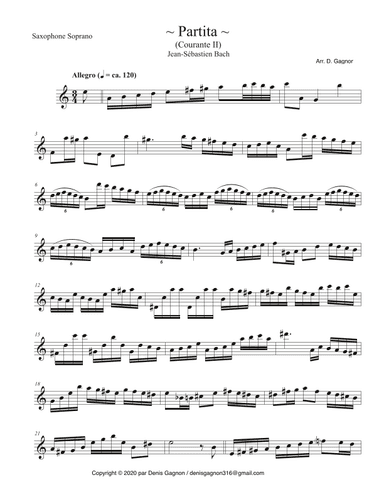 Partita (Courante II) (arr. D. Gagnon)