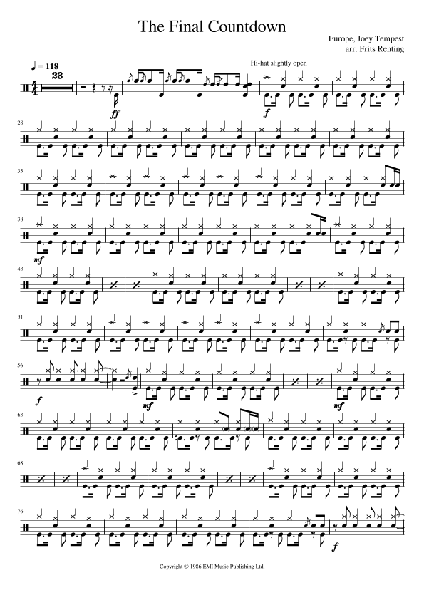 Final Countdown (arr. Frits Renting)