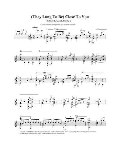 (they Long To Be) Close To You (arr. Gerald Schleicher)