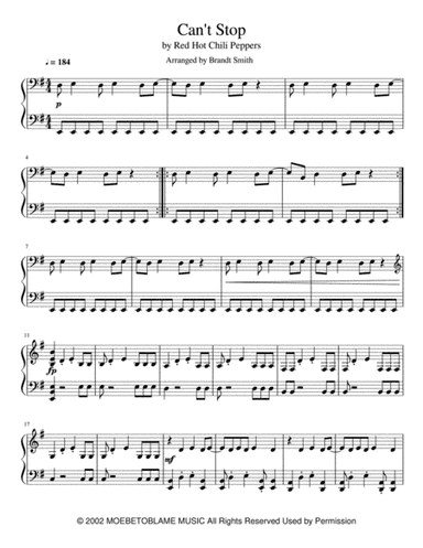 Can't Stop (arr. Brandt Smith)