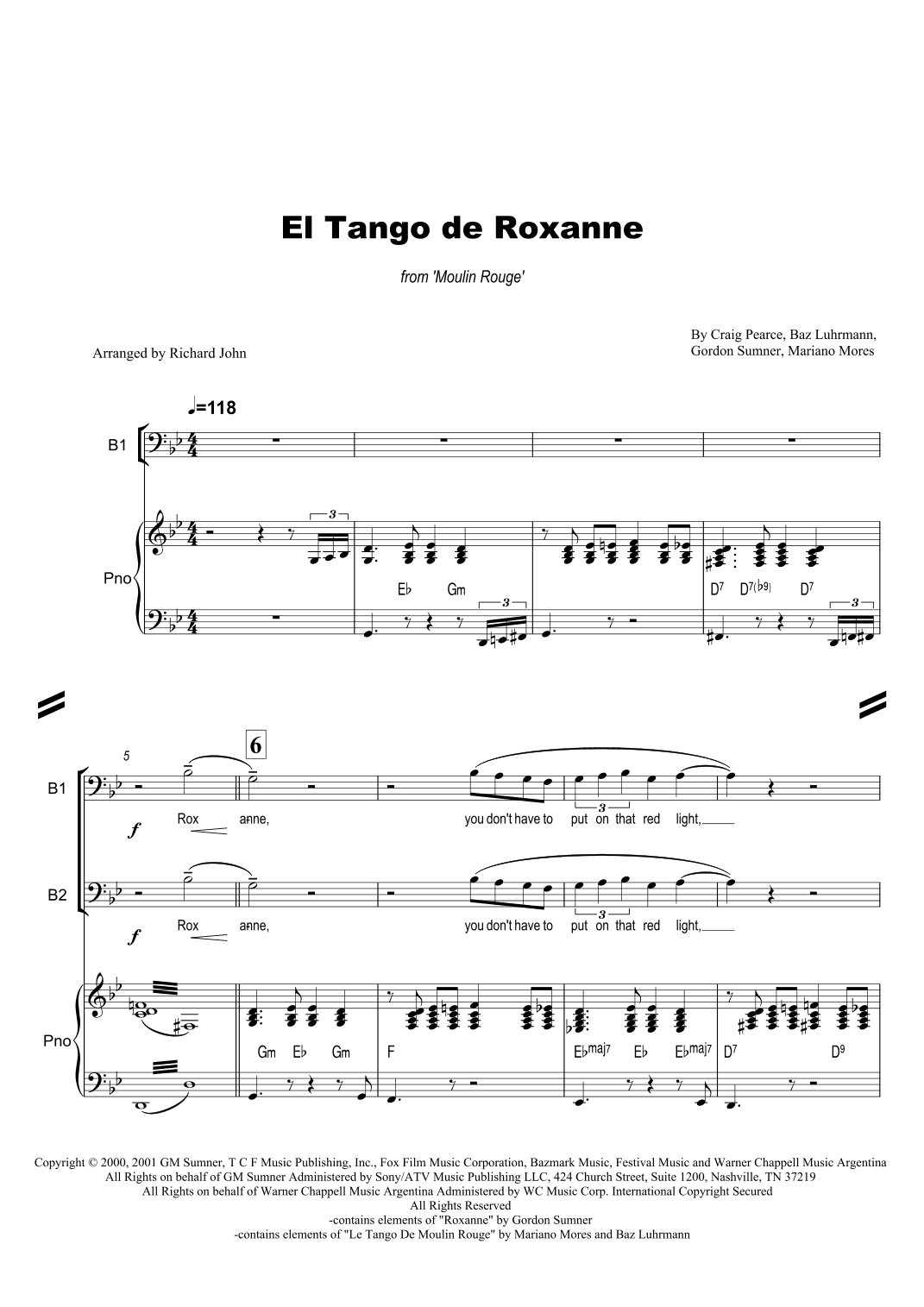 El Tango De Roxanne (arr. Richard John)