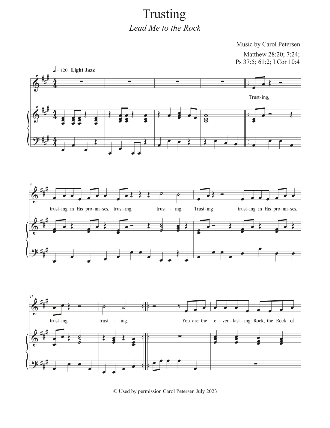 Trusting (Lead Me to the Rock)