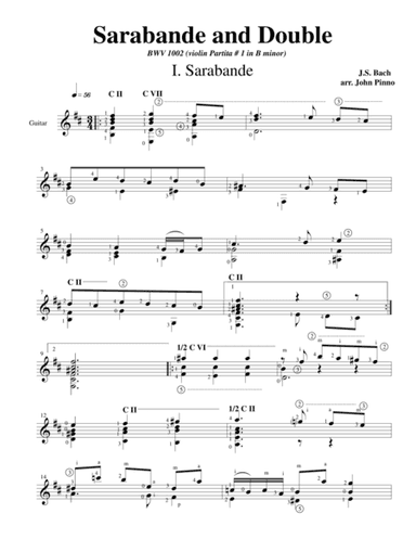 Sarabande and Double (BWV1002 Violin Partita #1 in B minor) (arr. John Pinno)