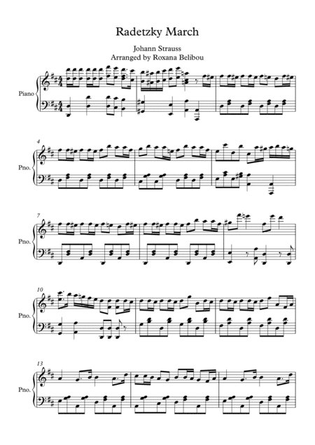 Radetzky March Piano (arr. Roxana Belibou)