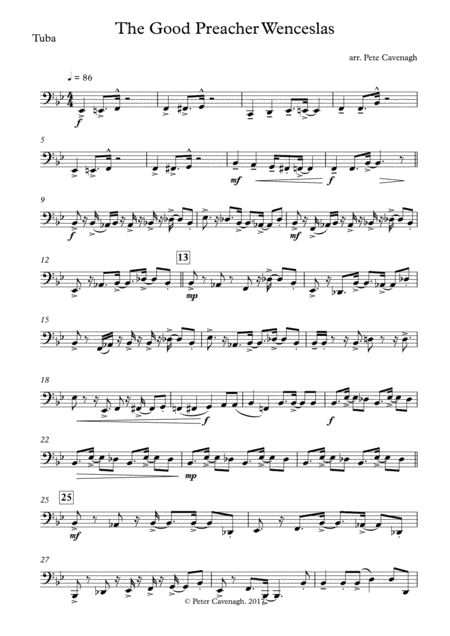 The Good Preacher Wenceslas for Brass Quintet 2017 Holiday Contest Entry (arr. Peter Cavenagh)