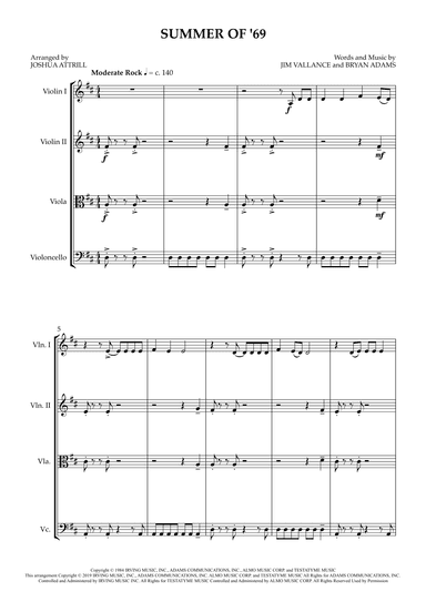 Summer Of '69 (arr. Joshua Attrill)