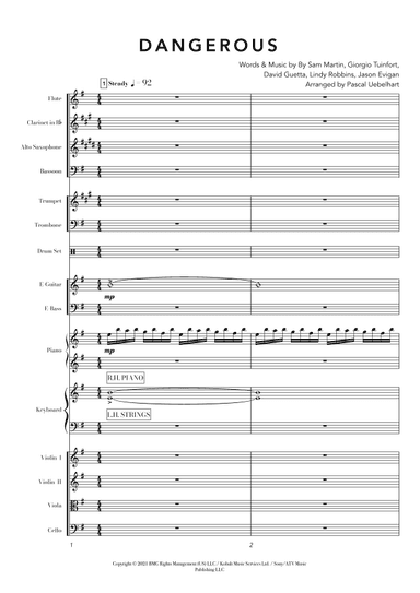 Dangerous - Score Only (arr. Pascal Uebelhart)