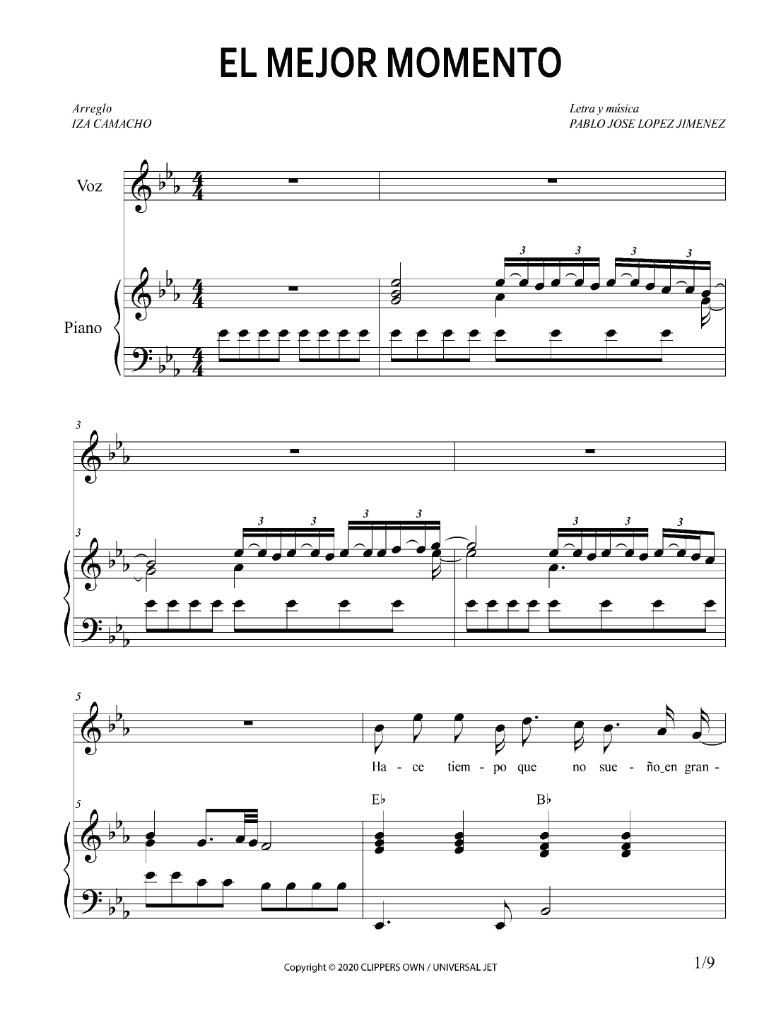 El Mejor Momento (arr. Iza Camacho F.)