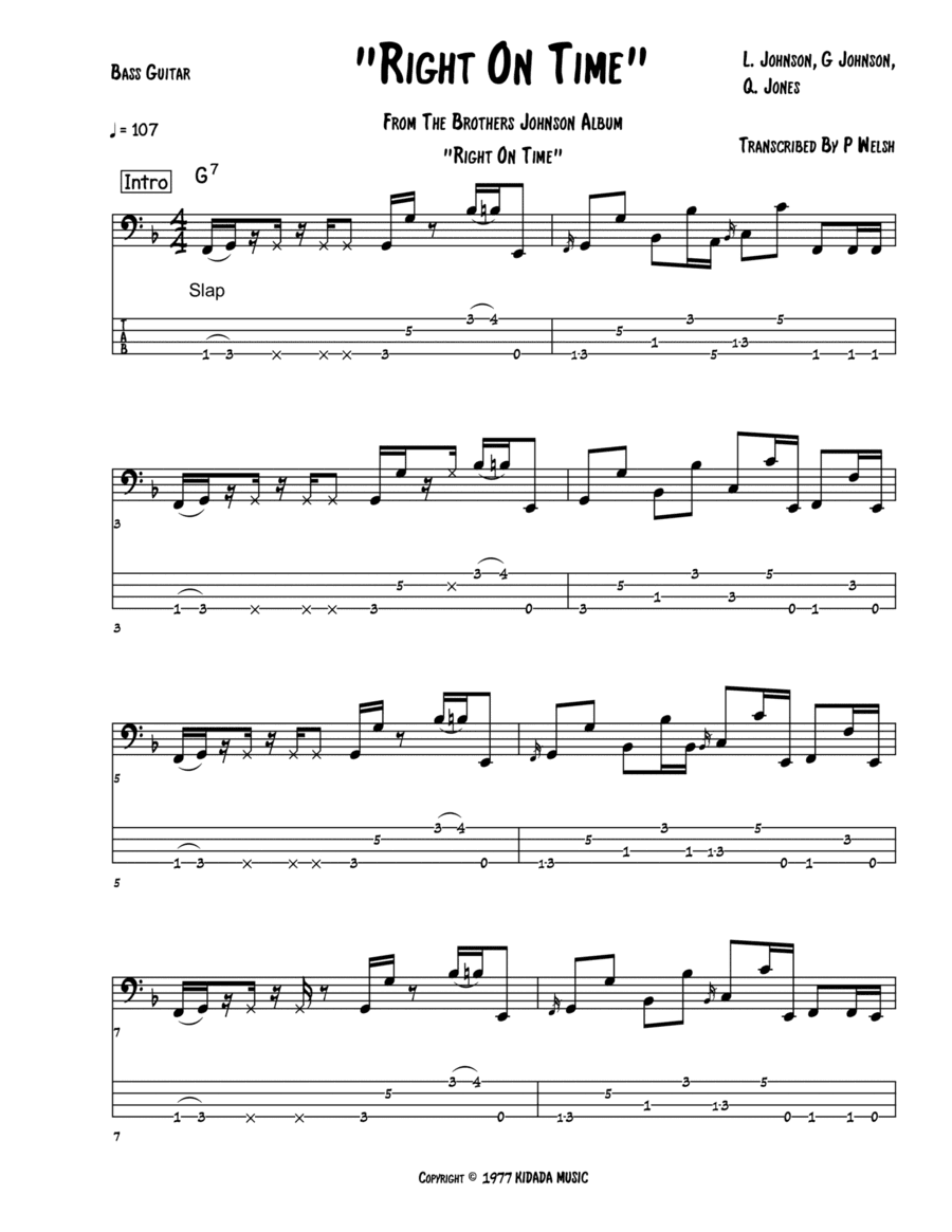 Right On Time (arr. Accubass)