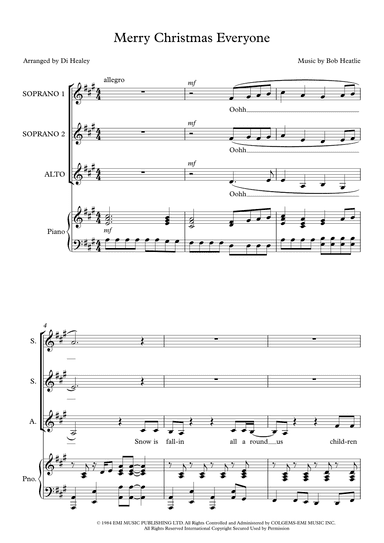 Merry Christmas Everyone (arr. Di Healey)