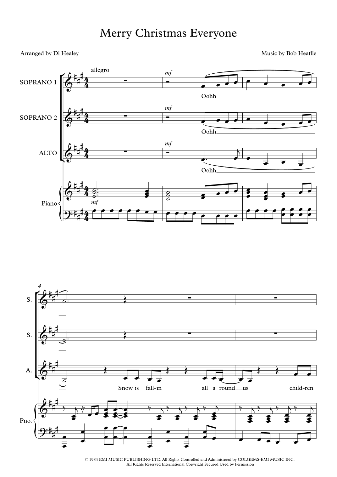 Merry Christmas Everyone (arr. Di Healey)