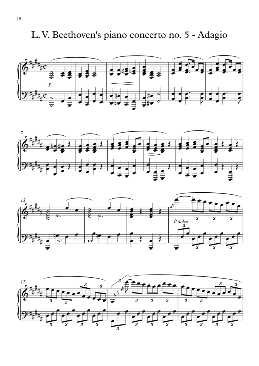 L. V. Beethoven piano concerto no. 5 - Adagio (arr. Dimitris Stamatelatos)