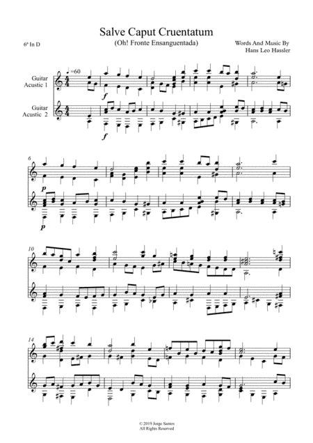 Salve Caput Cruentatum (arr. Jorge Santos)