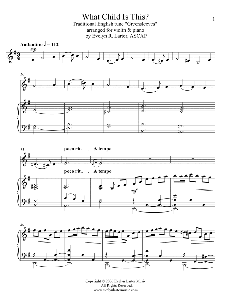 What Child Is This (arr. Evelyn R. Larter)