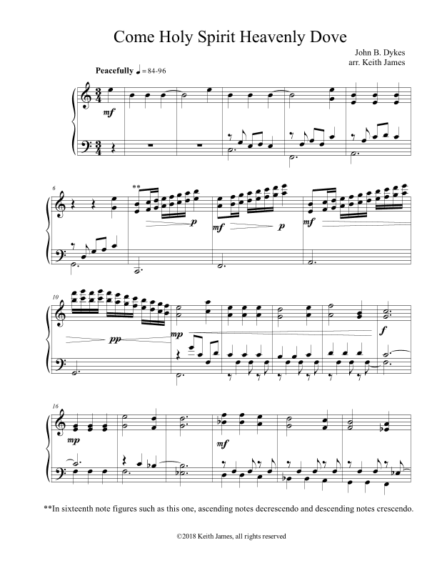 Come Holy Spirit, Heavenly Dove (arr. Keith James)