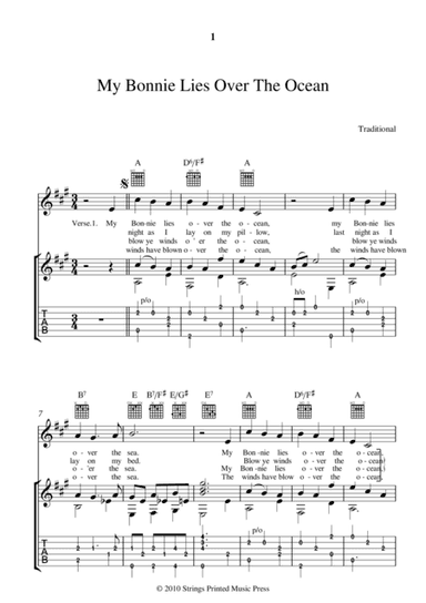 MY BONNIE LIES OVER THE OCEAN (arr. Lee Mitchell)