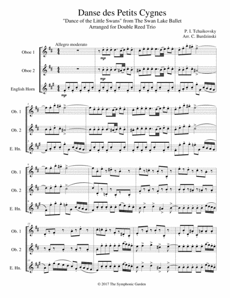 Dance of the Little Swans from Swan Lake - double reed trio (2 oboes and English horn) (arr. C. Burdzinski)