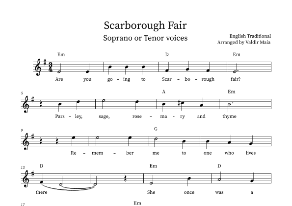 Scarborough Fair (arr. Valdir Maia)