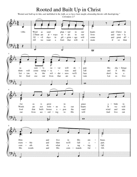 Rooted and Built Up in Him