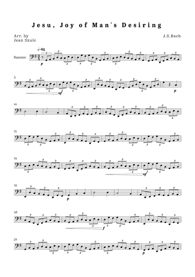 Jesu, Joy of Man's Desiring (arr. Jean Szulc)