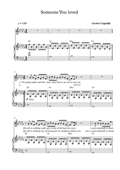 Someone You Loved (arr. Mercy, P)