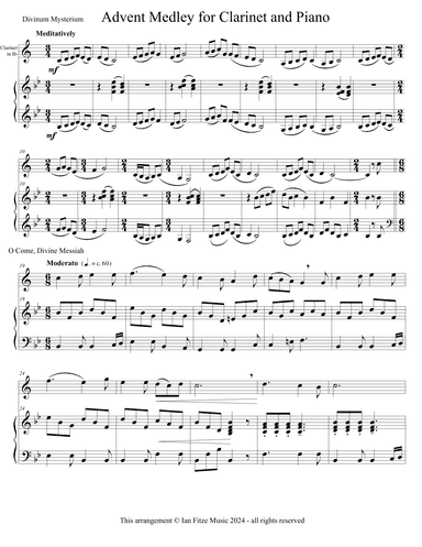 Advent Hymn Medley for Clarinet and Piano (arr. Ian Fitze)