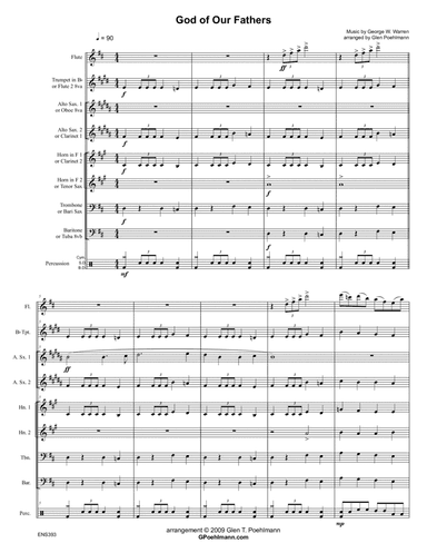 GOD OF OUR FATHERS - Mixed Ensemble or Small Band (arr. Glen Poehlmann)