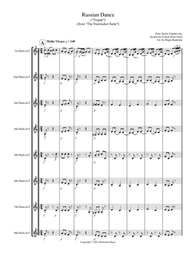 Russian Dance ("Trepak") (from "The Nutcracker Suite") (F) (French Horn Octet) (arr. Regis Bookshar)