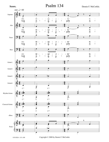 Psalm 134 - Score Only