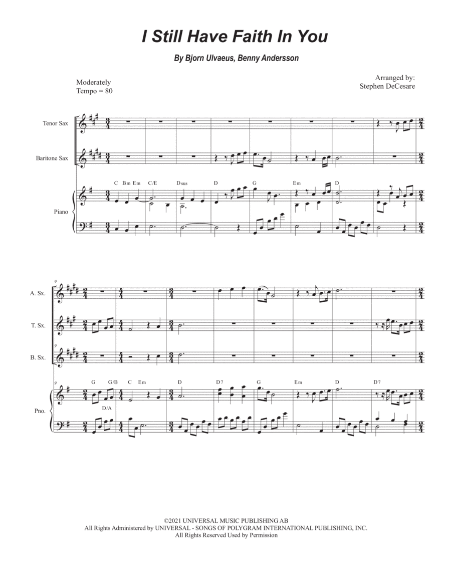 I Still Have Faith In You (arr. Stephen DeCesare)