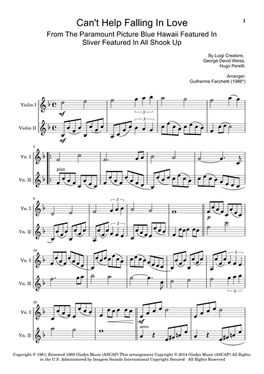 Can't Help Falling In Love (arr. Guilherme Facchetti)