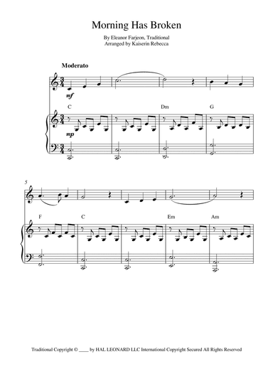 Morning Has Broken (arr. Kaiserin Rebecca)