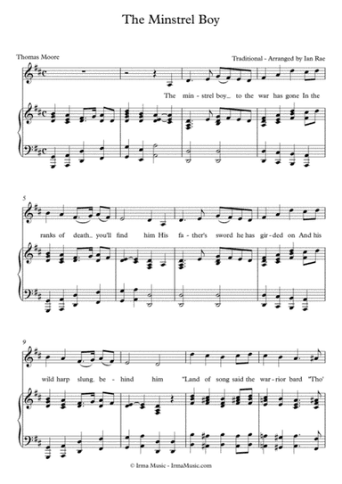The Minstrel Boy - Vocal Arrangement (arr. Ian Rae)