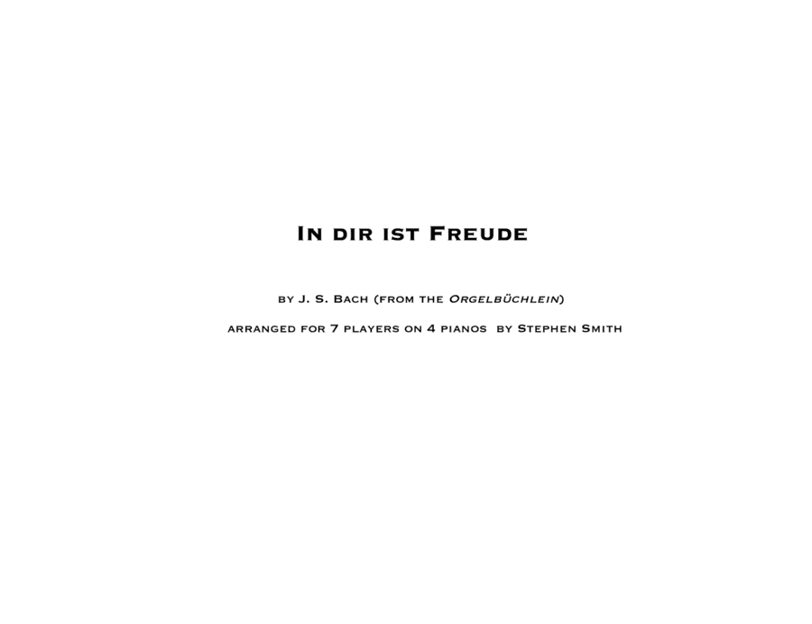 In dir ist Freude (à 7) - Score (arr. Stephen Smith)