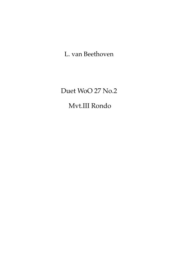 Beethoven: Wind Duet WoO 27 No.2 Mvt.III Rondo (original instrumentation- Clt. & Bsn.) - wind duet (arr. Ray Thompson)
