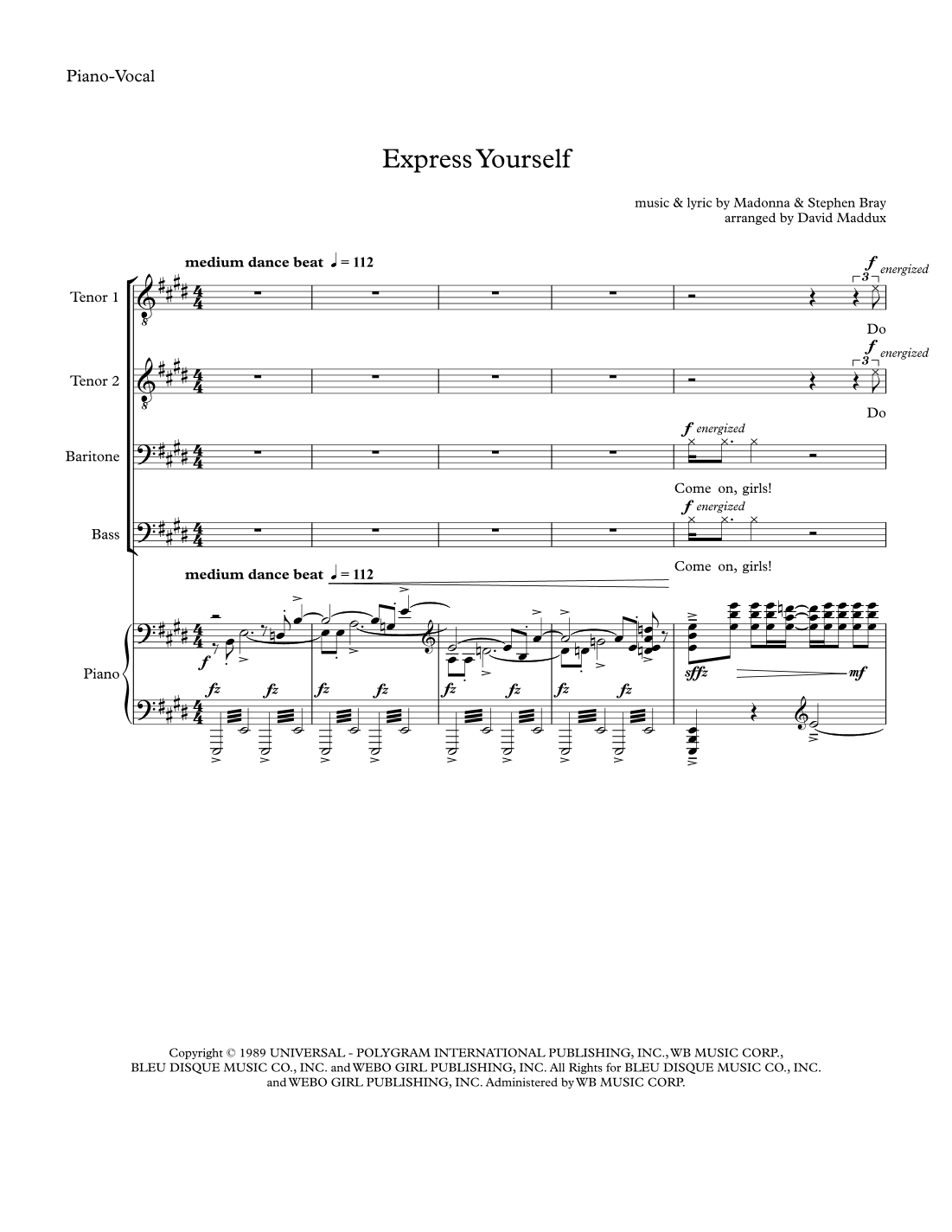 Express Yourself (arr. David Maddux)