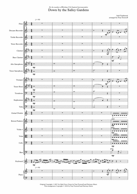 Down by the Salley Gardens (Mixed Ensemble) (arr. Tony Tournoff)