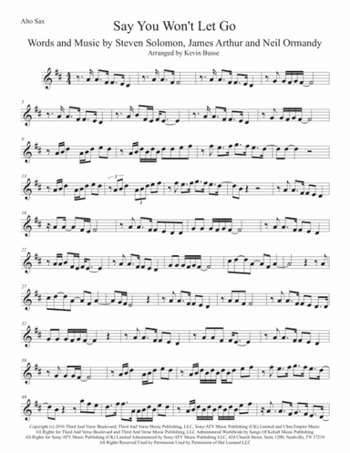 Say You Won't Let Go (arr. Kevin Busse)