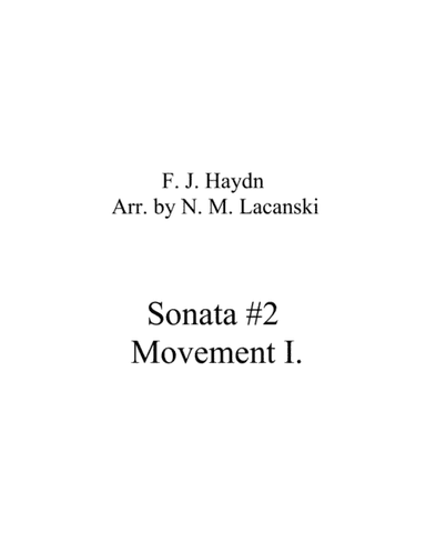 Sonata #2 Movement 1 (arr. Nick Lacanski)