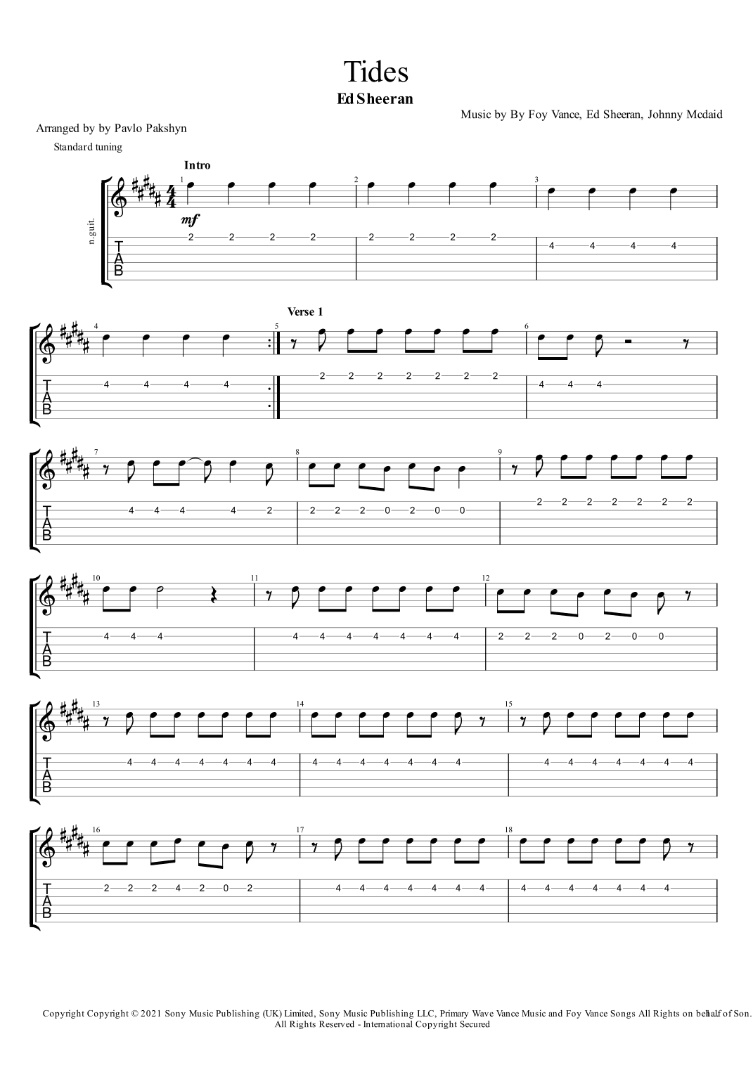 Tides (arr. Pavlo Pakshyn)