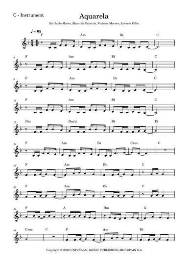 Aquarela-toquinho (arr. Fabio Eduardo de Oliveira)