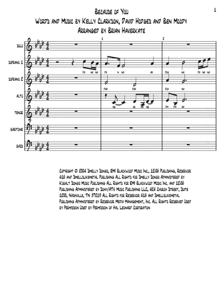 Because Of You (arr. Brian Haverkate)