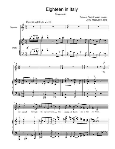 LETTERS FROM A POET IN ITALY (Complete Song Cycle) Mvts 1-4 Soprano and Piano