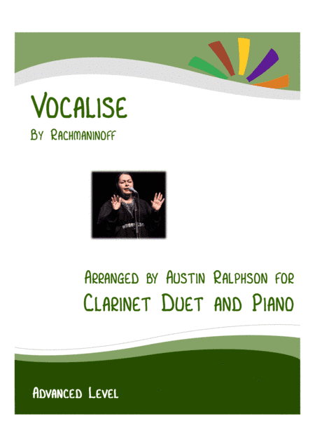 Vocalise (Rachmaninoff) - clarinet duet and piano with FREE BACKING TRACK (arr. Austin Ralphson)