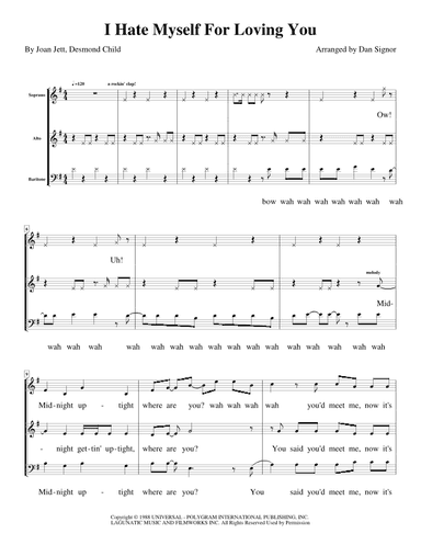 I Hate Myself For Loving You (arr. Dan Signor)