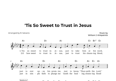'Tis So Sweet to Trust in Jesus (Key of A-Flat Major) (arr. R. Salvario)