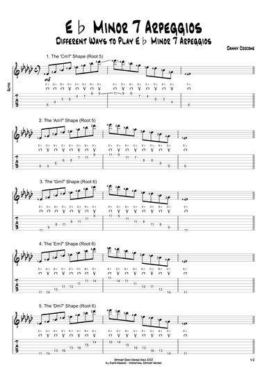 Eb Minor 7 Arpeggios (5 Ways to Play)